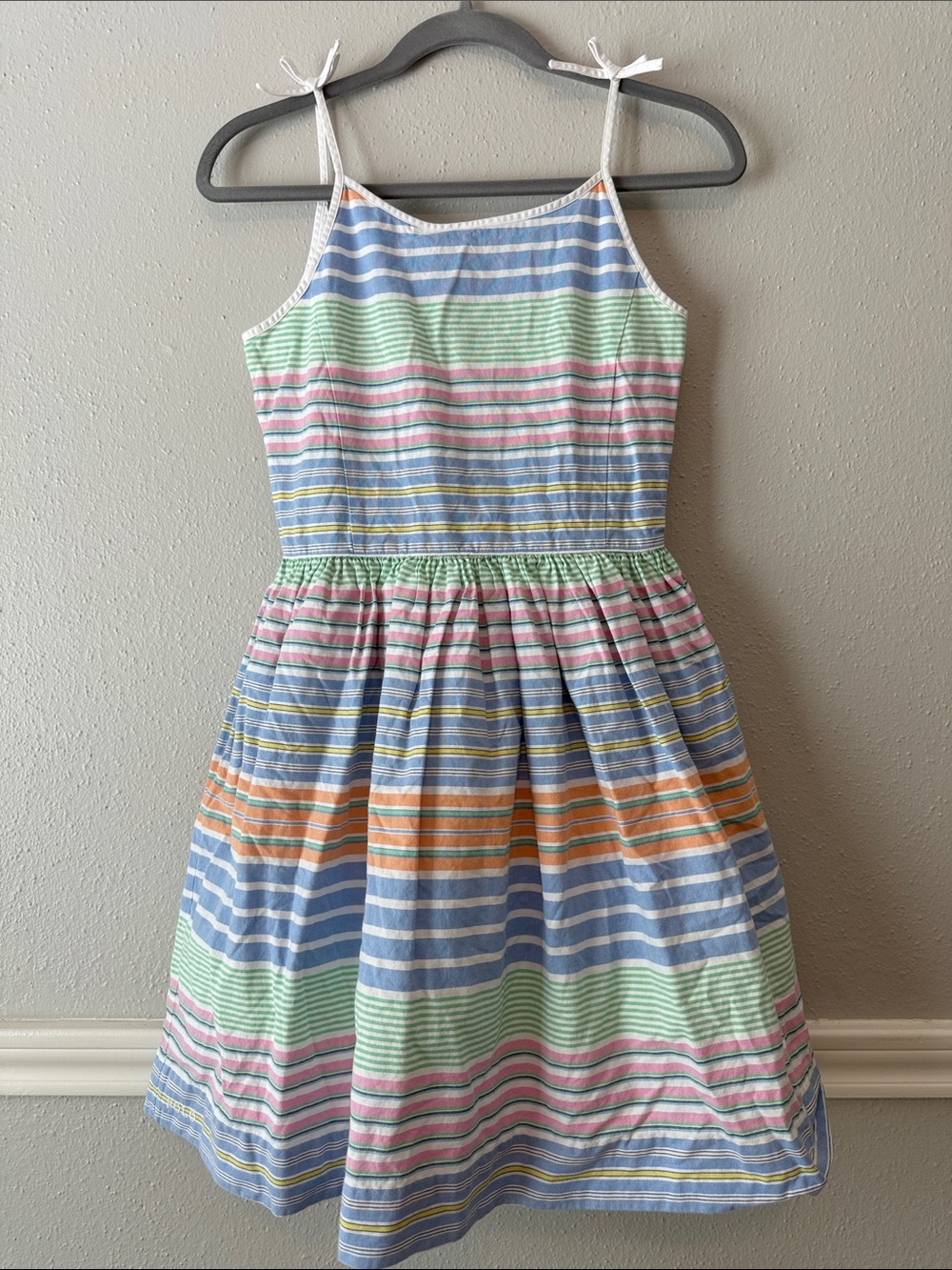 Polo by Ralph Lauren Pastel Stripe Cotton Sundress in Blue, Green, Pink, Orange